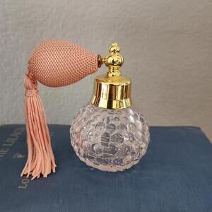 Vintage Pink Bubble Glass Atomizer Perfume Bottle Empty